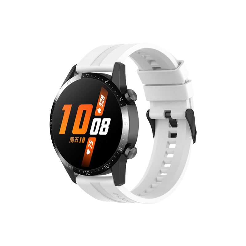 22mm Silicone Smart Watch Bands for Huawei Watch Buds / Watch 3 Pro New, Wrist Strap Watchband Replacement - White