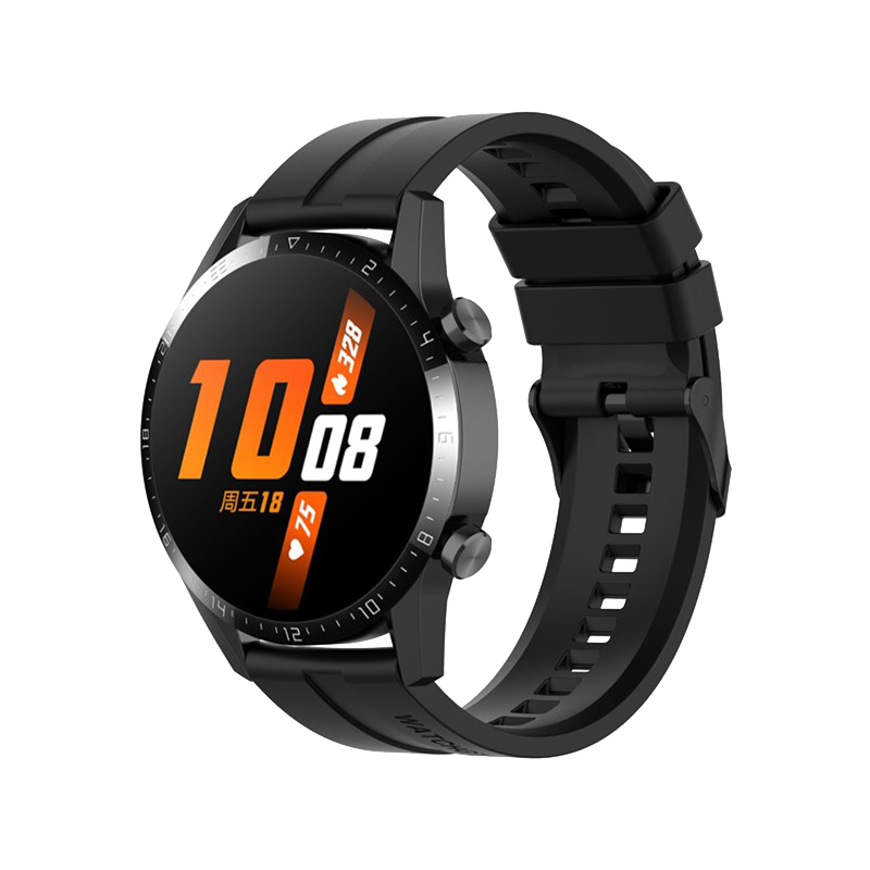 22mm Silicone Smart Watch Bands for Huawei Watch Buds / Watch 3 Pro New, Wrist Strap Watchband Replacement - Black