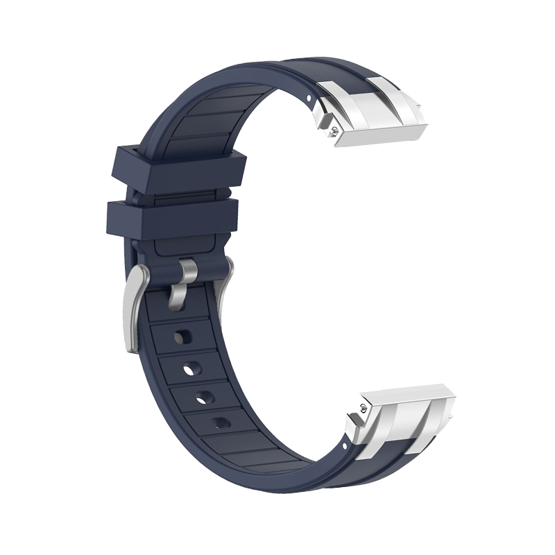 For Huawei / Samsung 22mm Universal Smartwatch Strap Silicone Replacement Band - Navy Blue