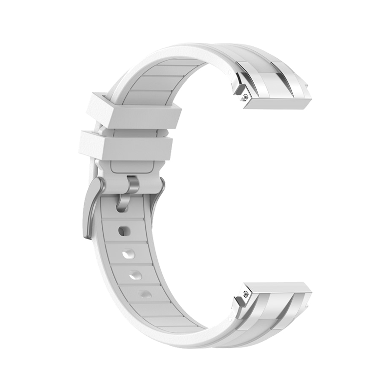 For Huawei / Samsung 22mm Universal Smartwatch Strap Silicone Replacement Band - White