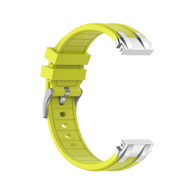 For Huawei / Samsung 22mm Universal Smartwatch Strap Silicone Replacement Band - Yellow