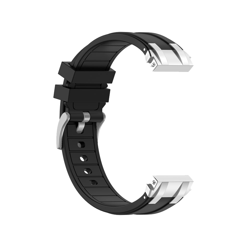 For Huawei / Samsung 22mm Universal Smartwatch Strap Silicone Replacement Band - Black