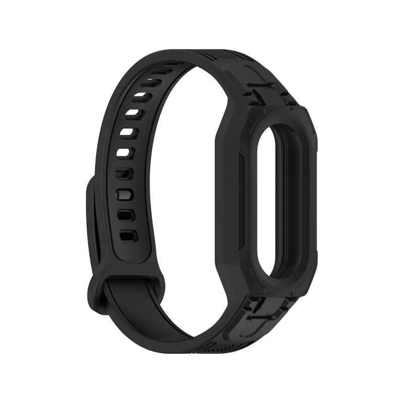 For Xiaomi Smart Band 9 / 8 / Mi Band 7 / 6 / 5 TPU Watch Band Integrated with Protective Case - Black