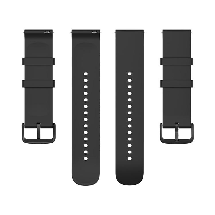 Kalebol 20mm Silicone Strap for Huawei Watch GT 3 42mm / GT 3 Pro 43mm Round End Watch Band - Black