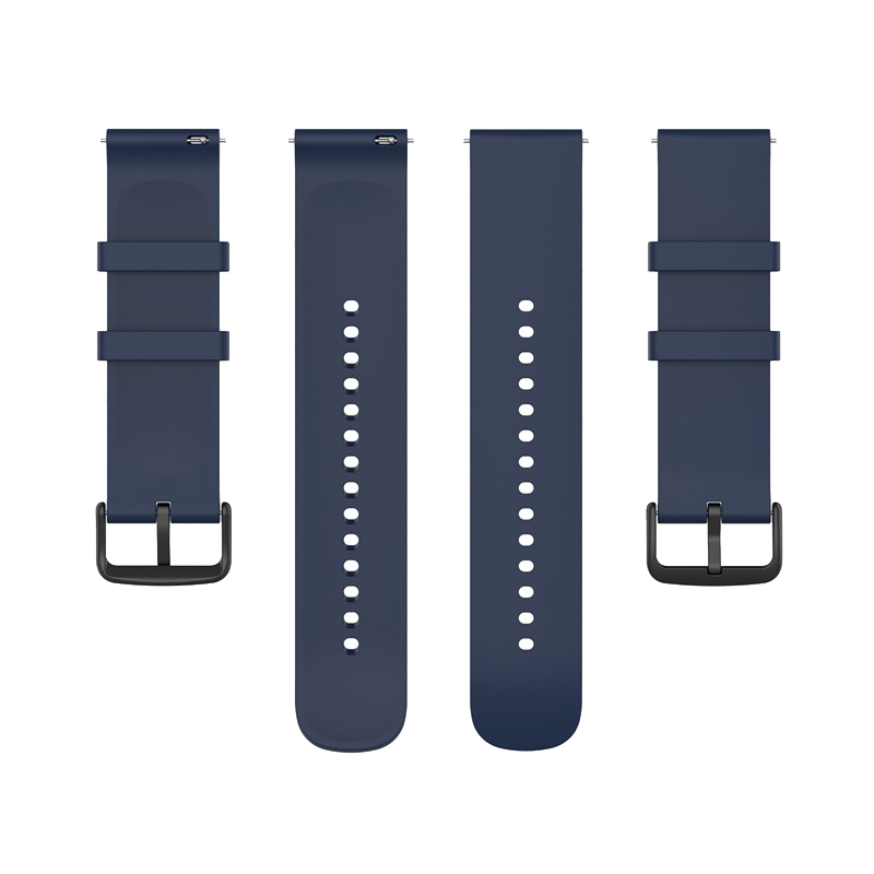 Kalebol 20mm Silicone Strap for Huawei Watch GT 3 42mm / GT 3 Pro 43mm Round End Watch Band - Midnight Blue