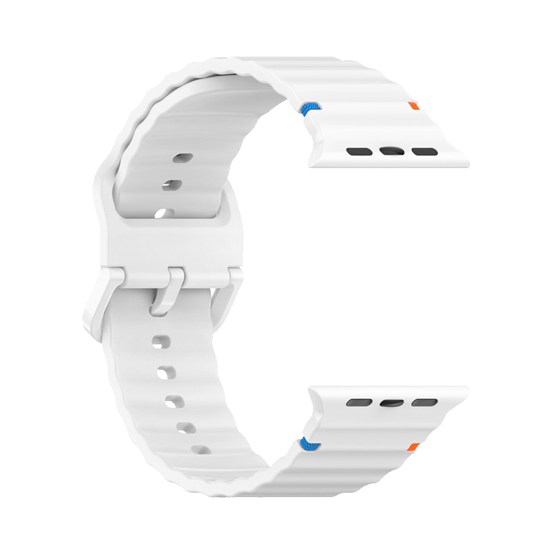 Kalebol Silicone Strap for Apple Watch Series 10 46mm / Ultra 2 / Ultra 49mm / 9 8 7 45mm / 44mm / 3 2 1 42mm Band - White