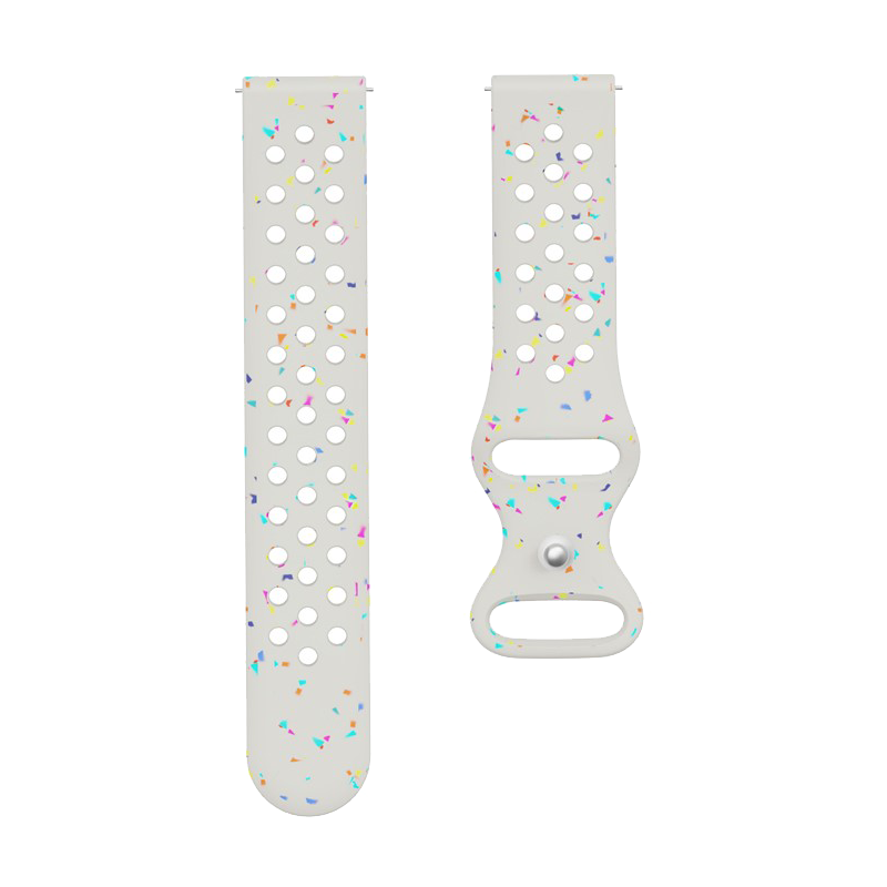 Kalebol 20mm Silicone Strap for Samsung Galaxy Watch6 / 5 Pro / 5 / GarminActive 5 Butterfly Clasp Watch Band - Starlight