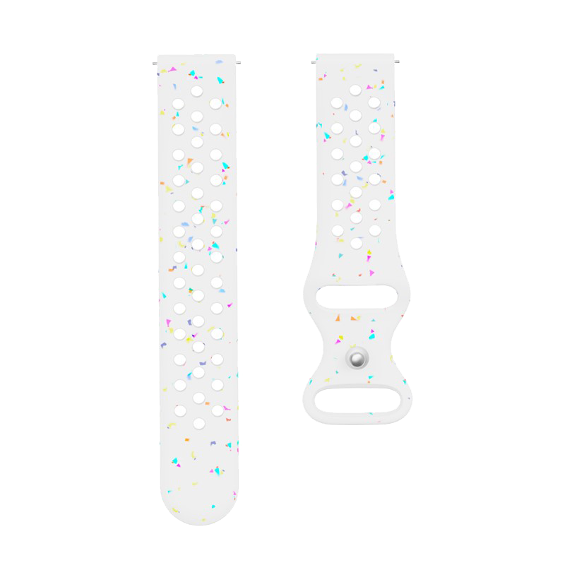Kalebol 20mm Silicone Strap for Samsung Galaxy Watch6 / 5 Pro / 5 / GarminActive 5 Butterfly Clasp Watch Band - White