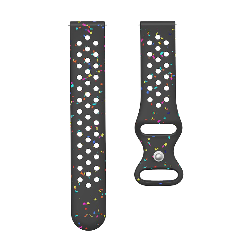 Kalebol 20mm Silicone Strap for Samsung Galaxy Watch6 / 5 Pro / 5 / GarminActive 5 Butterfly Clasp Watch Band - Black
