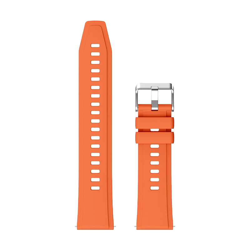 22mm Silicone Strap for Xiaomi Watch S4 Sport / Redmi Watch 5 Active Watch Band with Silver Buckle - Orange