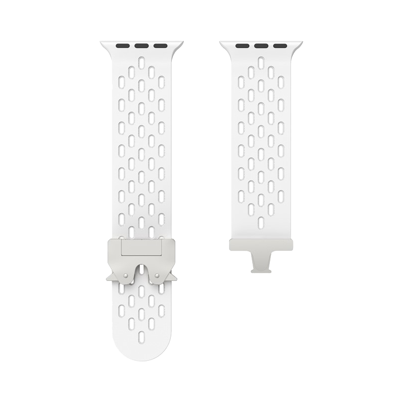 Kalebol Silicone Band For Apple Watch Series 10 Ultra 9 8 7 SE 6 5 4 3 2 1 46mm 49mm 45mm 44mm 42mm  - White