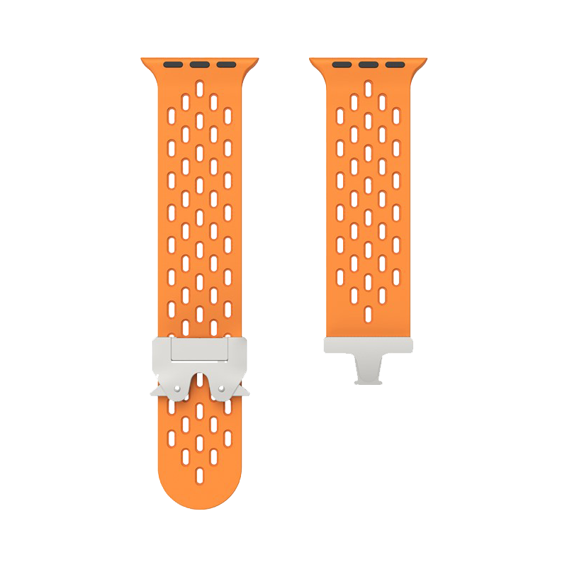 Kalebol Silicone Band For Apple Watch Series 10 Ultra 9 8 7 SE 6 5 4 3 2 1 46mm 49mm 45mm 44mm 42mm  - Orange