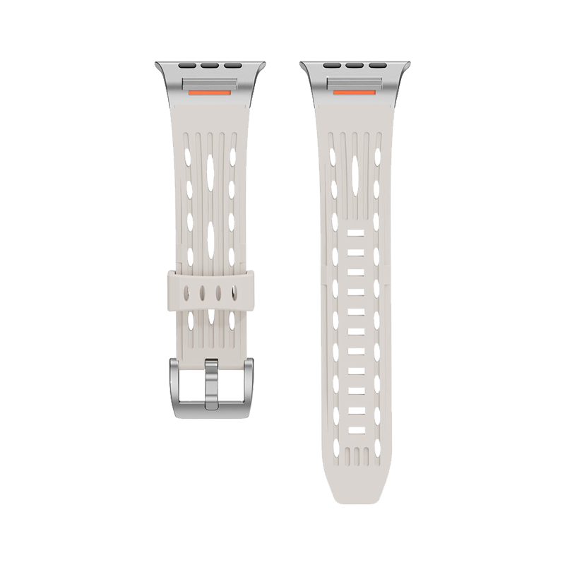 Multiple Holes Watch Strap for Apple Watch Series 10 46mm / Ultra 2 / Ultra 49mm / 9 8 7 45mm /- Starlight