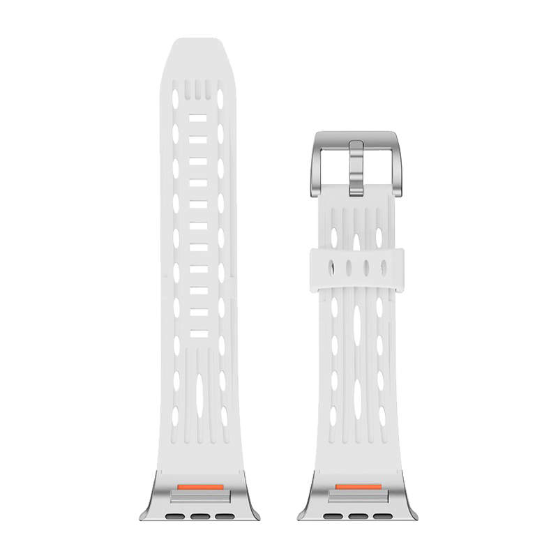 Multiple Holes Watch Strap for Apple Watch Series 10 46mm / Ultra 2 / Ultra 49mm / 9 8 7 45mm /  - White