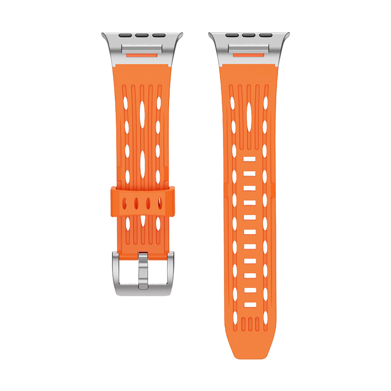 Multiple Holes Watch Strap for Apple Watch Series 10 46mm / Ultra 2 / Ultra 49mm / 9 8 7 45mm /44mm / 3 2 1 42mm - Orange