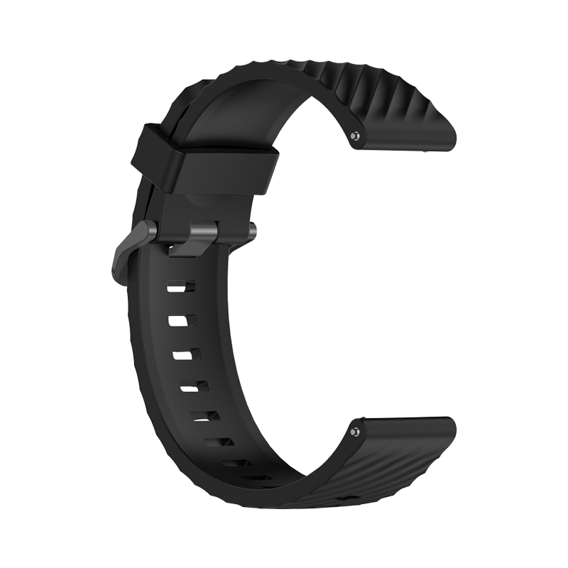 For Samsung Galaxy Watch3 45mm / Galaxy Watch 46mm Watch Strap 22mm Silicone Watch Band - Black