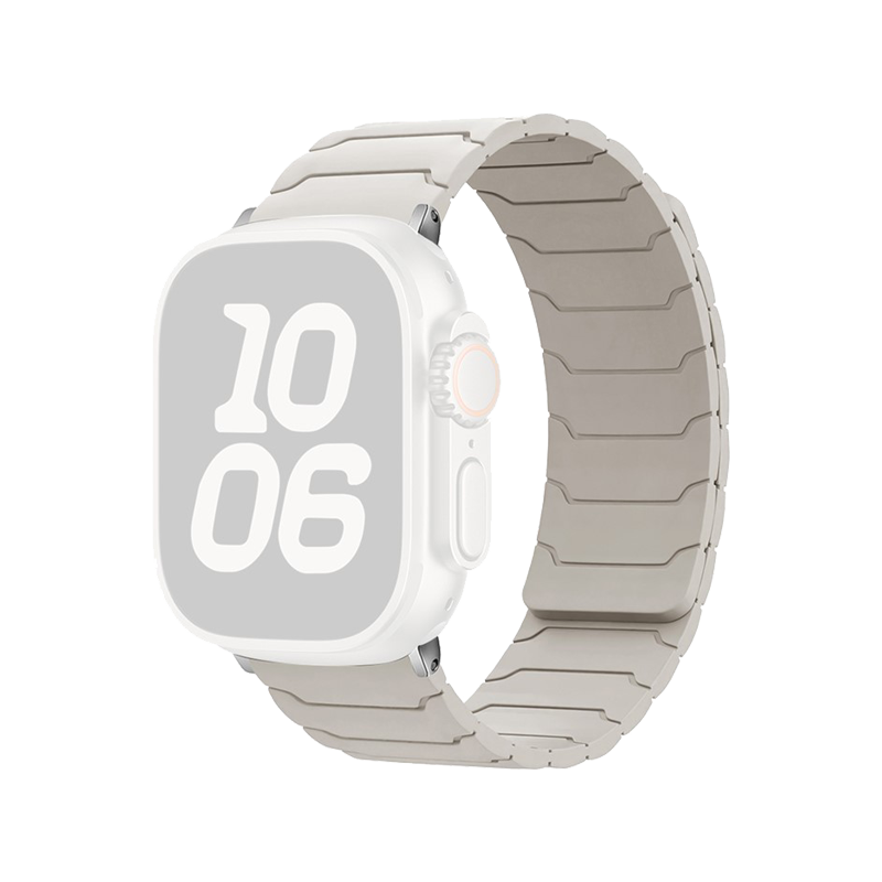 KALEBOL Silicone Magnetic Watch Band for Apple Watch 46mm 49mm 45mm 44mm 42mm Strap  - Starlight