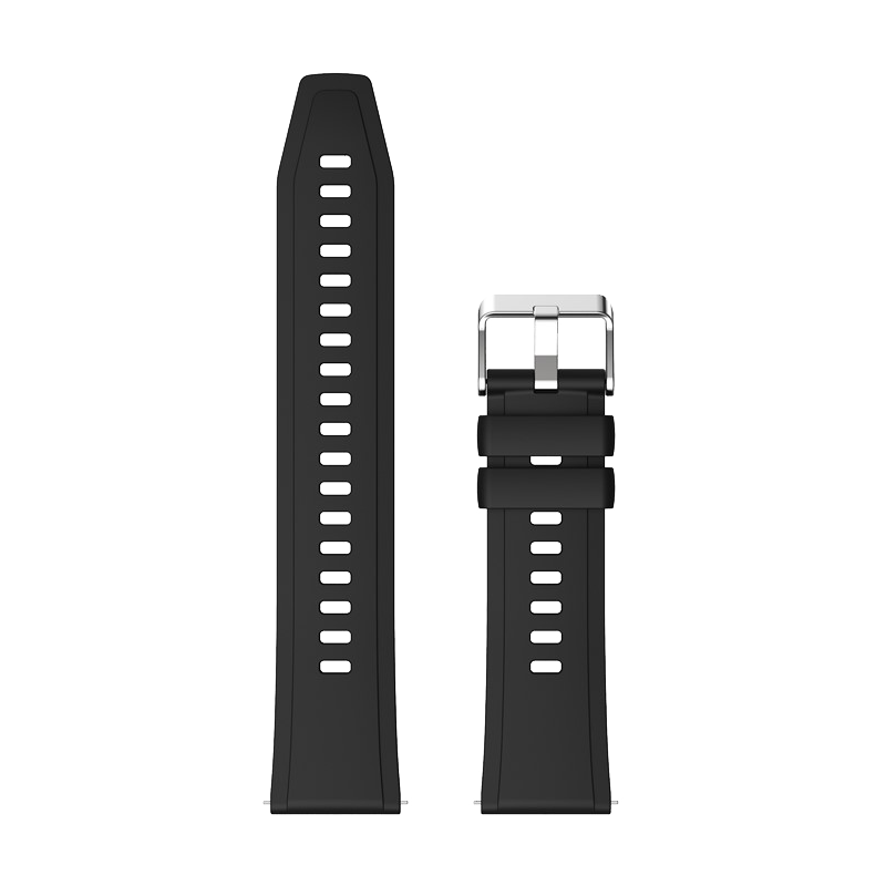 22mm Silicone Strap for Xiaomi Watch S4 Sport / Redmi Watch 5 Active Watch Band with Silver Buckle - Black