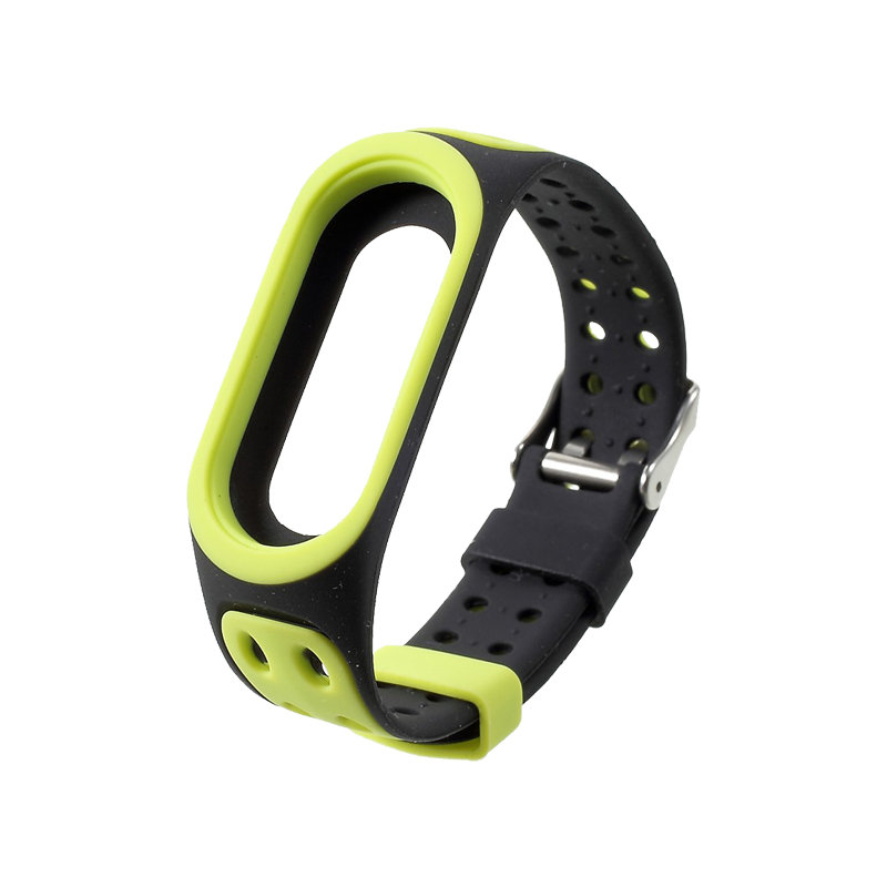 Two-tone Silicone Watch Band for Xiaomi Mi Smart Band 4 / Mi Band 3 - Green / Black